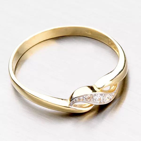 Dámský prsten zirkon žluté zlato DZ2001-ZL