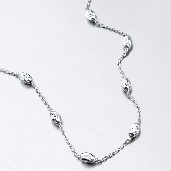 Stříbrný řetízek s oválnými ozdobami CHRS-ST-OV-C0001-003