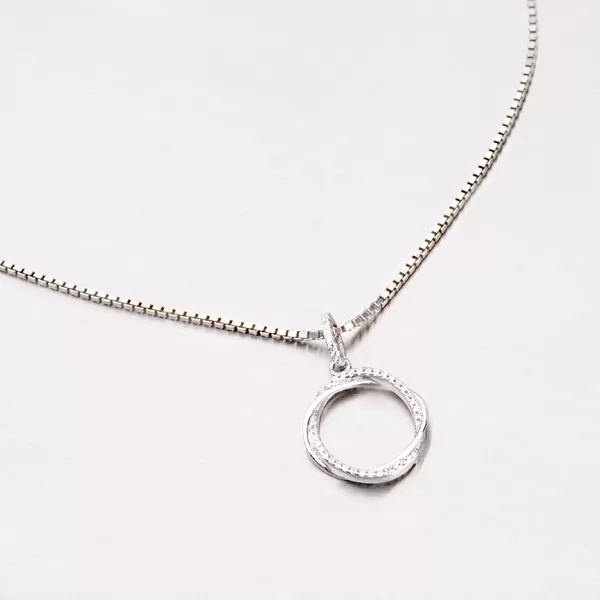 Stříbrný kruhový přívěsek se zirkony P1500873-1905-SLX