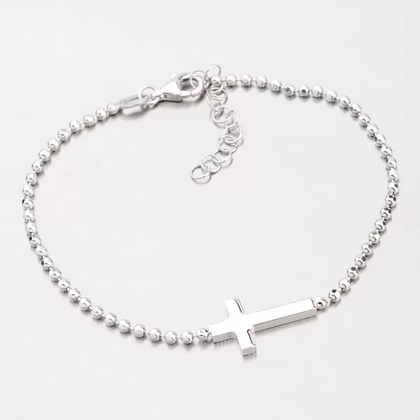 Stříbrný náramek s křížkem 92003043-39-SLX