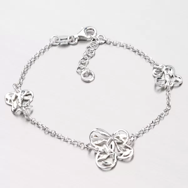 Stříbrný náramek s motýlky B1502656-0331-SLX