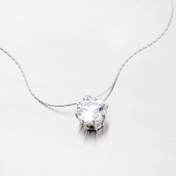 Stříbrný náhrdelník s velkým zirkonem MCOLLIER-100