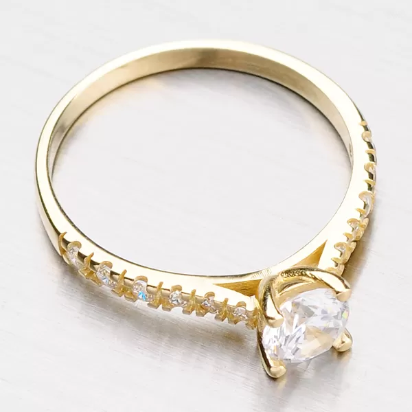 Zlatý prsten zdobený zirkony DZ10759-ZL