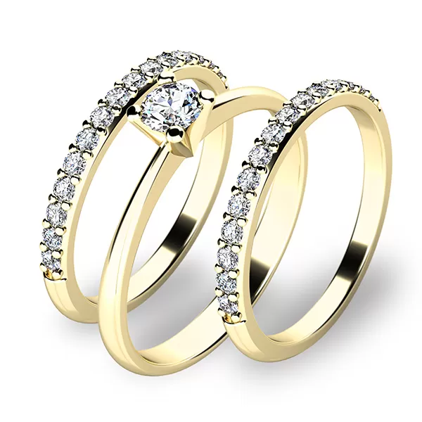 Zásnubní prsten žluté zlato 585/1000 set 10820-SET02-ZZ