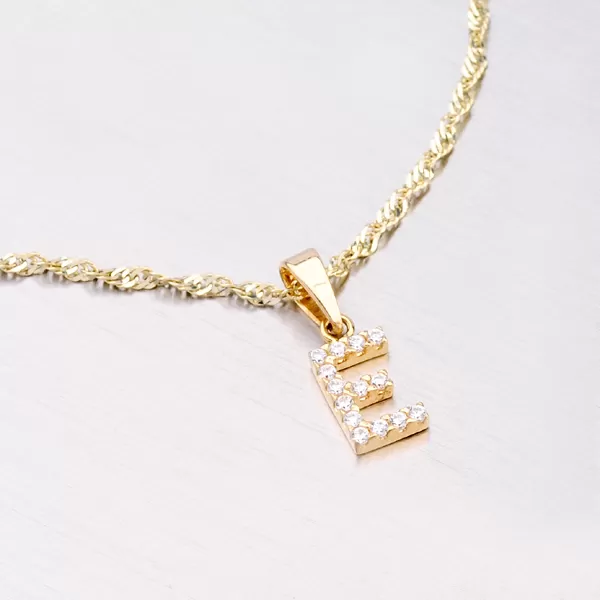 Zlatý přívěsek písmeno E - zlato 585 13-152-E