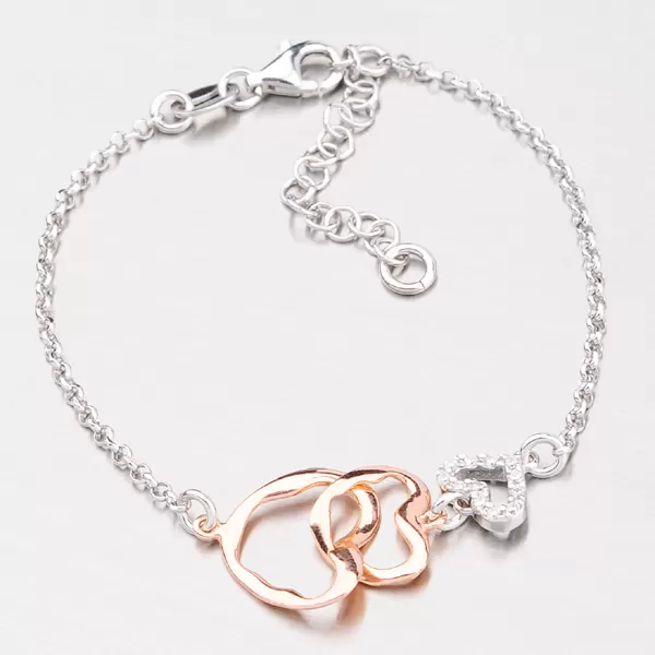 Stříbrný náramek zdobený srdíčky B1500714-0331-SLX