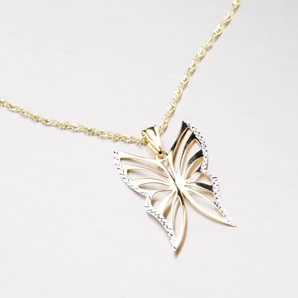 Zlatý motýlek s gravírováním 43-2487