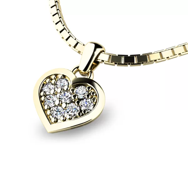 Zlaté srdce s brilianty 10877-ZL-DIA