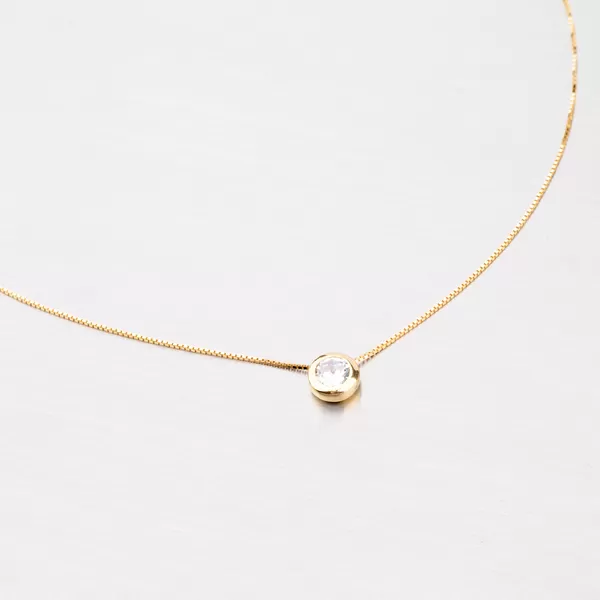 Zlacený náhrdelník se zirkonem N1400018-0871-SLX