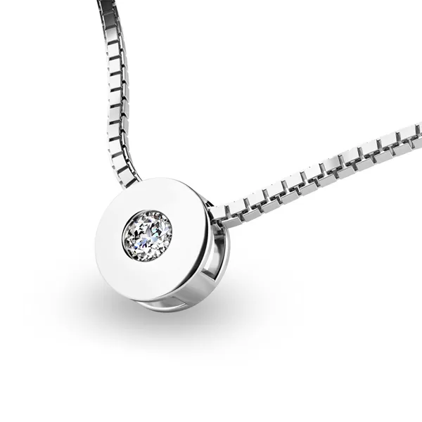 Přívěsek s diamantem z bílého zlata 10912-B-DIA
