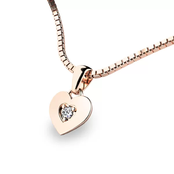 Zlaté srdce s briliantem 10874-CV-DIA