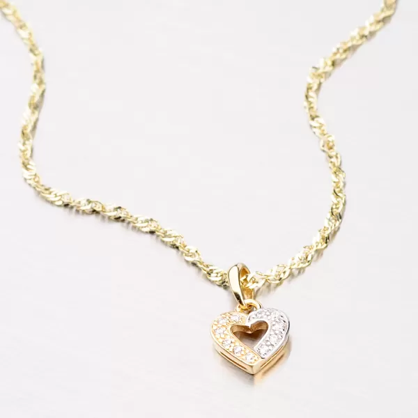 Zlatý přívěsek se zirkony DZ0021ZL