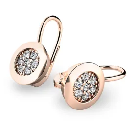 Dámské náušnice růžové zlato 585/1000 přírodní diamant 0.168 ct G/SI 10902-NK-CV-DIA