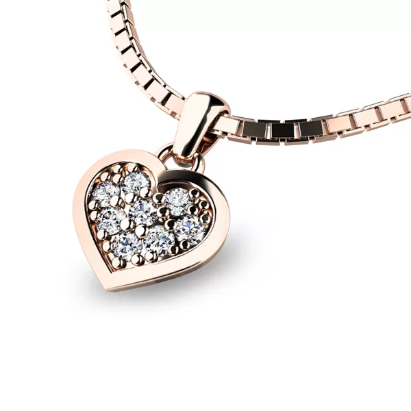 Zlaté srdce s brilianty 10877-CV-DIA