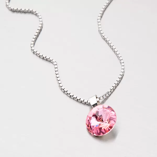 Dámský přívěsek stříbro 925 krystaly růžovým růžové kameny D113R-JK