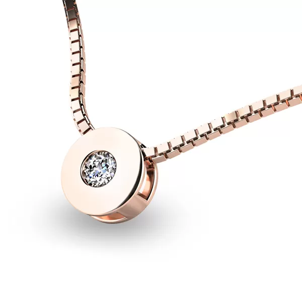 Přívěsek s diamantem z růžového zlata 10912-CV-DIA