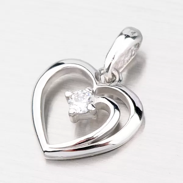 Srdíčko z bílého zlata DZ1602B