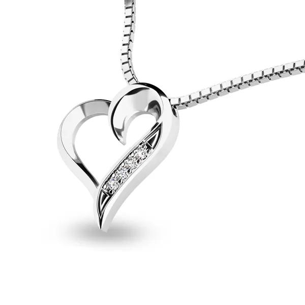 Diamantové srdce z bílého zlata 10873-B