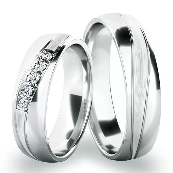 Zlaté snubní prsteny s vlnkami SP-285