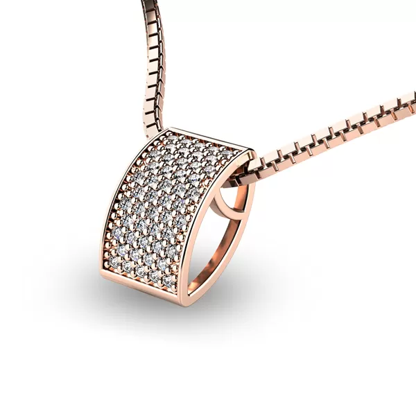 Diamantový přívěsek z růžového zlata 10919-CV-DIA