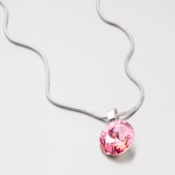 Dámský přívěsek stříbro 925 krystaly růžovým růžové kameny D113R-JK