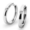 Dámské náušnice bílé zlato 585/1000 přírodní diamant 0.086 ct G/SI kruhy 10915-B-DIA