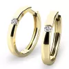 Dámské náušnice žluté zlato 585/1000 přírodní diamant 0.086 ct G/SI kruhy 10915-ZL-DIA