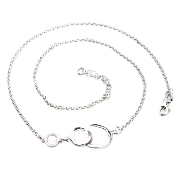 Dámský náhrdelník stříbro 925 zirkon kroužky N1500315-0331-SLX