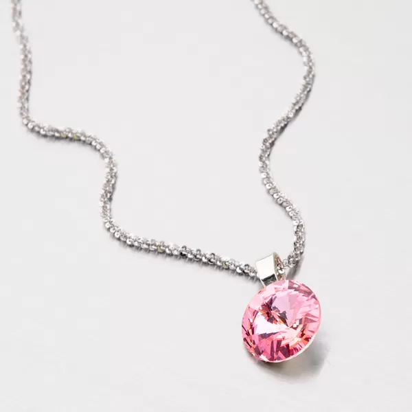 Dámský přívěsek stříbro 925 krystaly růžovým růžové kameny D113R-JK