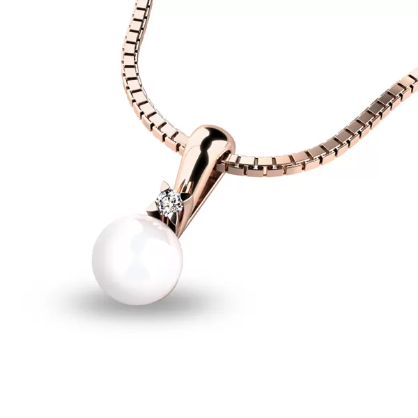 Perlový přívěsek s diamantem 10891-CV-DIA