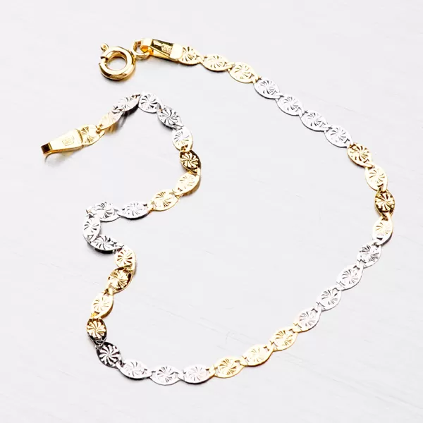 Zlatý náramek s kytičkami 44-1060