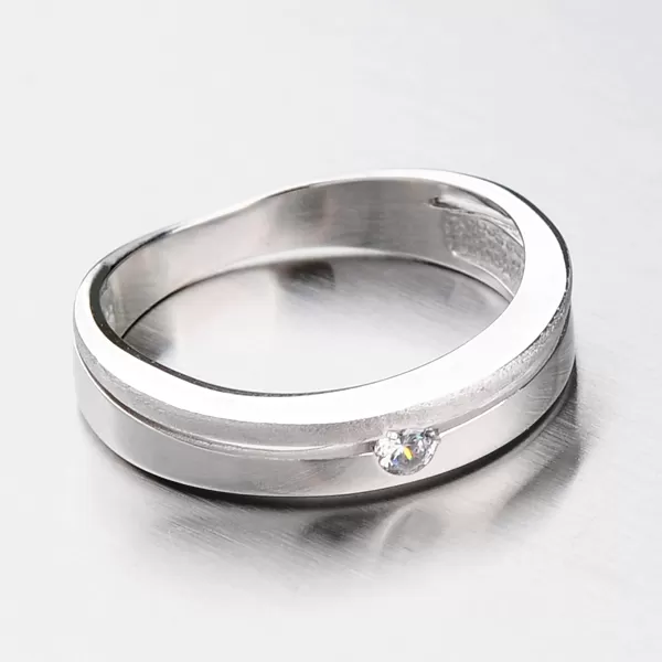 Prsten z bílého zlata se zirkonem DZ1710B