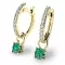 Dámské náušnice kruhy se zirkony a smaragdy 10863-ZL-ZIR-ZEL