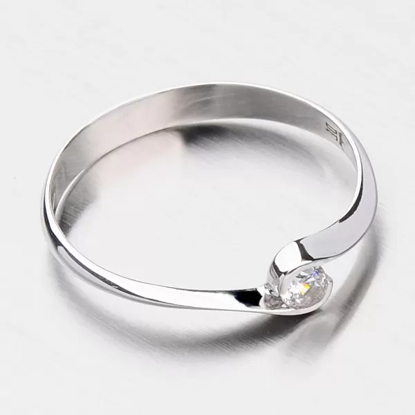 Zlatý prsten se zirkonem DZ1914B