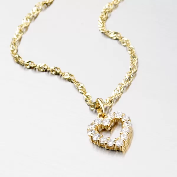 Zlatý přívěsek srdce se zirkony DZ0020ZL