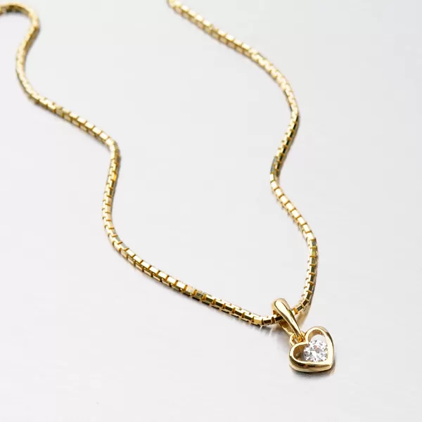 Zlatý přívěsek - srdíčko se zirkonem DZ1943ZL