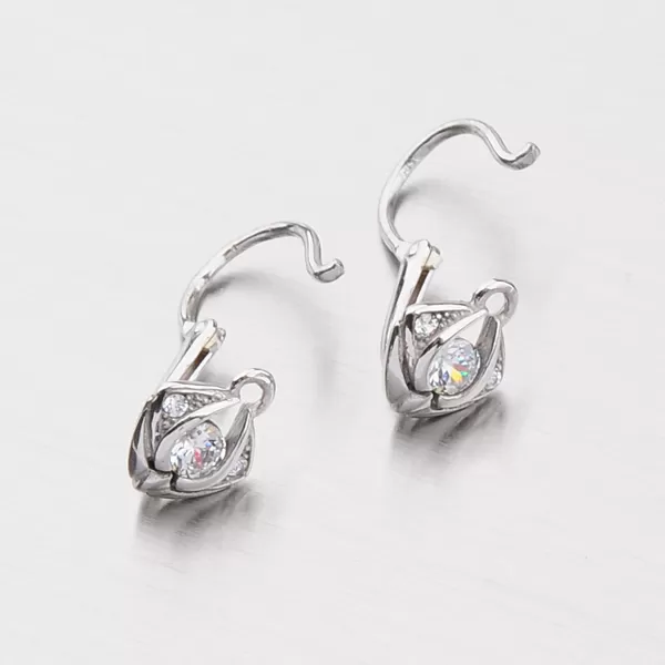 Dětské náušnice s bílými zirkony 52DN-2217B