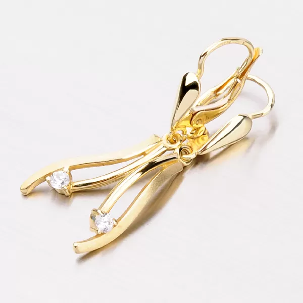 Zlaté visací náušnice DZ1548ZL