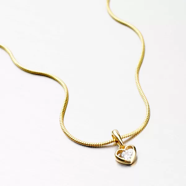 Zlatý přívěsek - srdíčko se zirkonem DZ1943ZL