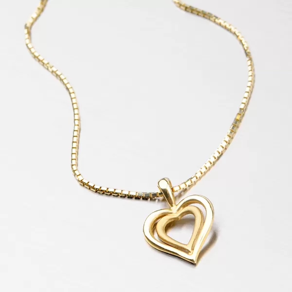 Zlaté srdíčko s lesklým a matným povrchem DZ1601