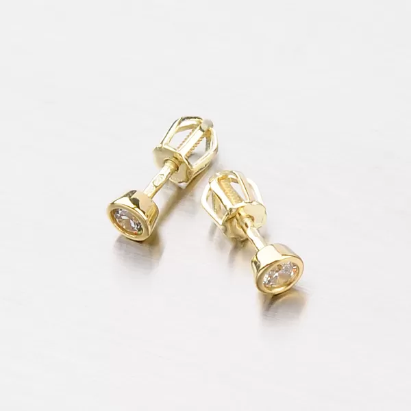 Pecky ze žlutého zlata se zirkonem DZ1989A-ZL
