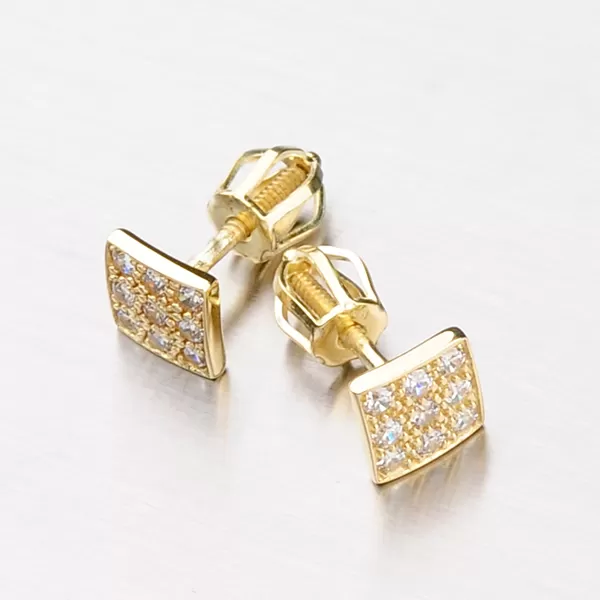 Náušnice ze žlutého zlata se zirkony DZ2096-ZL-ZIR