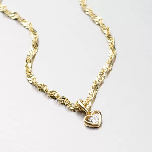 Zlatý přívěsek - srdíčko se zirkonem DZ1943ZL