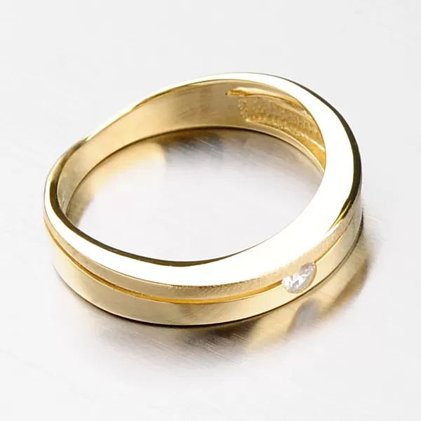 Prsten ze žlutého zlata se zirkonem DZ1710ZL