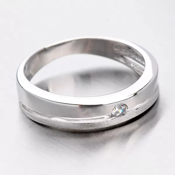 Prsten z bílého zlata se zirkonem DZ1710B