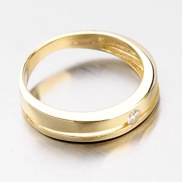 Prsten ze žlutého zlata se zirkonem DZ1710ZL