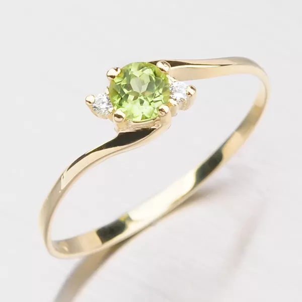 Dámský prsten se smaragdem a zirkony 351-0106Z