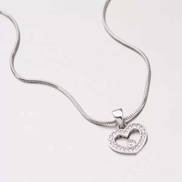 Zlatý přívěsek srdce se zirkony 147-0874