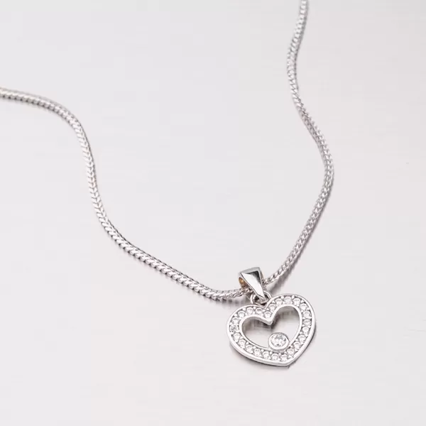 Zlatý přívěsek srdce se zirkony 147-0874