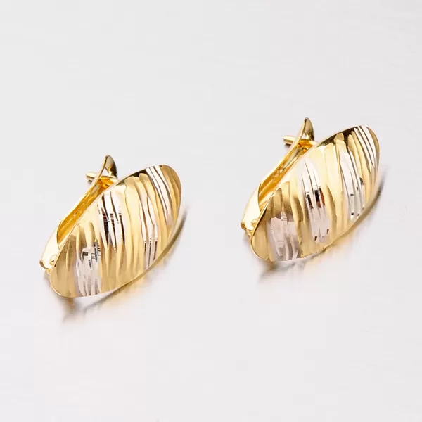 Zlaté náušnice s matným povrchem 123-1101